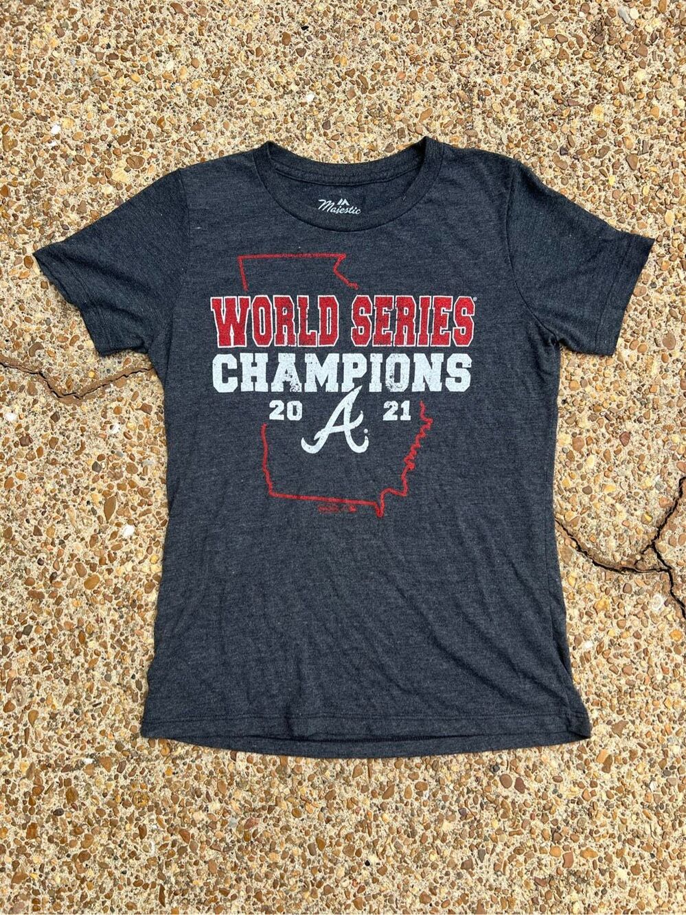 Atlanta Braves Women World Series Champions 2021 T shirt S Official MLB Majestic